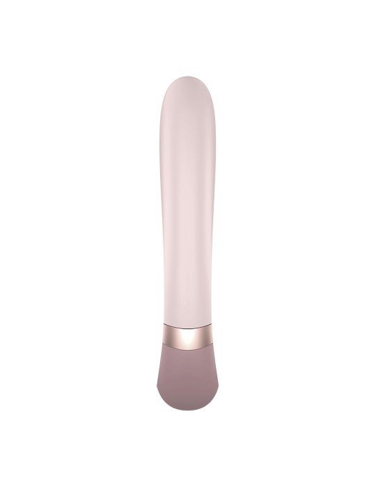 Vibromasseur point G avec stimulateur clitoris connecté chauffant USB mauve Heat Wave Satisfyer - CC597777