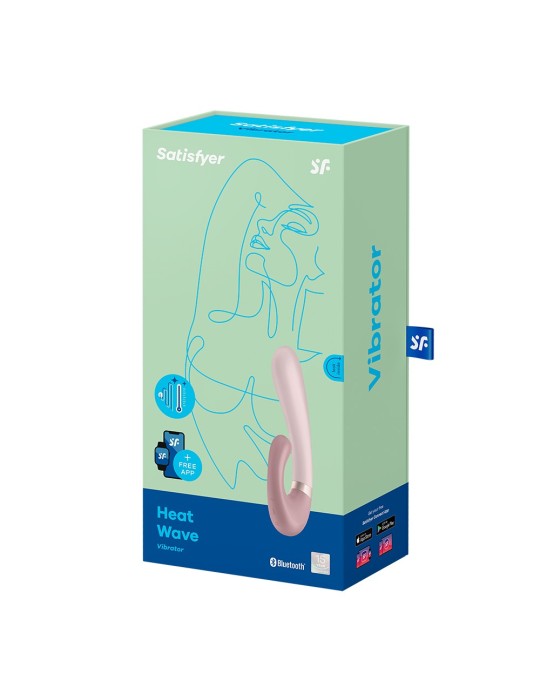 Vibromasseur point G avec stimulateur clitoris connecté chauffant USB mauve Heat Wave Satisfyer - CC597777