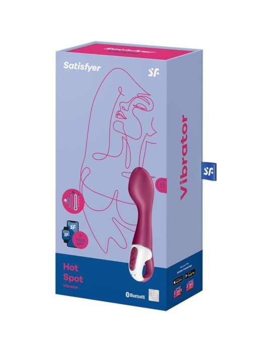 Vibromasseur point G chauffant connecté USB rouge Hot Spot Satisfyer - CC597782