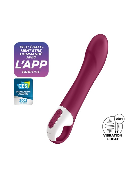 Vibromasseur chauffant connecté USB rouge Big Heat Satisfyer - CC597784