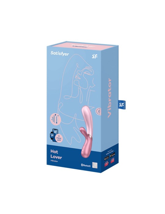 Vibromasseur rabbit rose chauffant USB connecté Hot Lover Satisfyer - CC597747