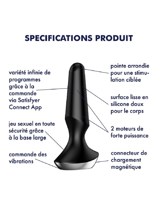 Plug anal vibrant connecté USB ilicious 2 Noir Satisfyer - CC597283