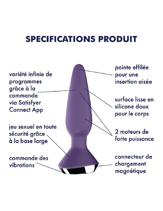 Plug anal vibrant connecté USB ilicious 1 violet Satisfyer - CC597221