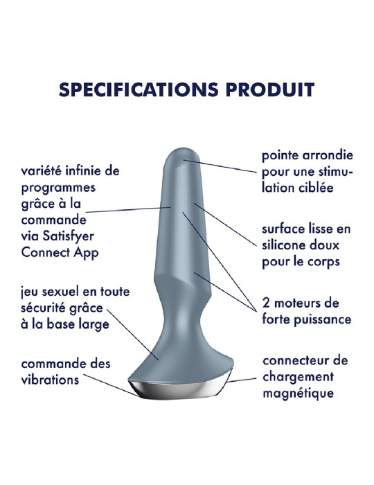 Plug anal vibrant connecté USB ilicious 2 Ice blue Satisfyer - CC597290