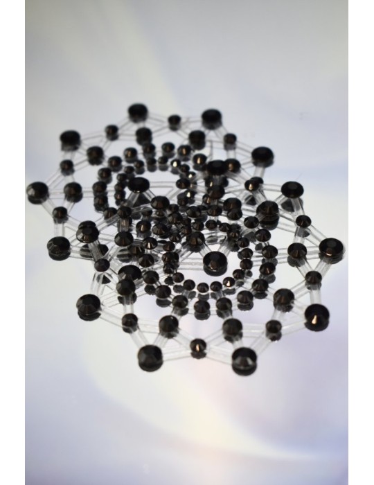 Paire de cache tétons adhésifs strass noir - NP-1030BLK