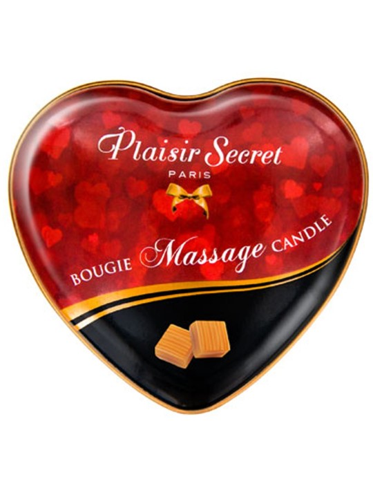 Mini bougie de massage caramel boîte coeur 35ml - CC826068