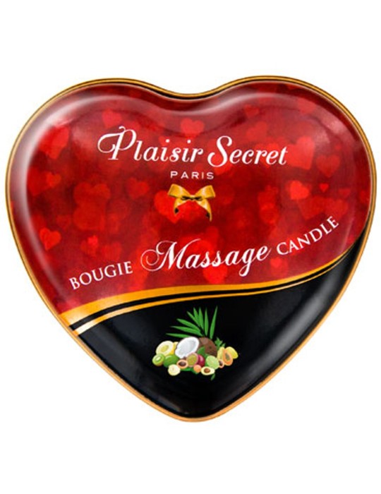 Mini bougie de massage fruits exotiques boîte coeur 35ml - CC826067