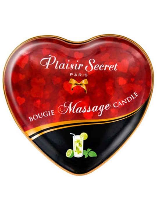 Mini bougie de massage mojito boîte coeur 35ml - CC826066