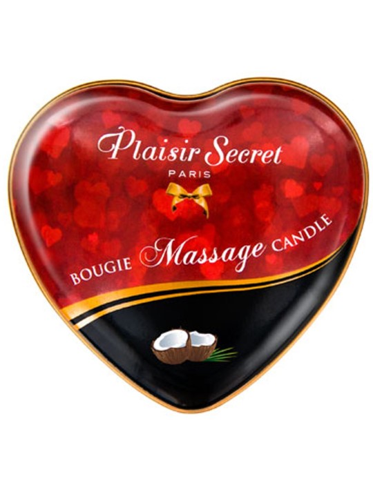 Mini bougie de massage noix de coco boîte coeur 35ml - CC826065