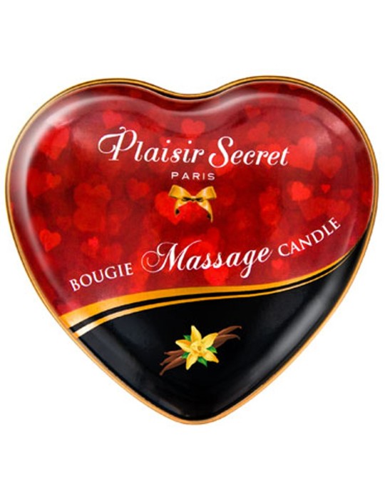 Mini bougie de massage à la vanille boîte coeur 35ml - CC826062