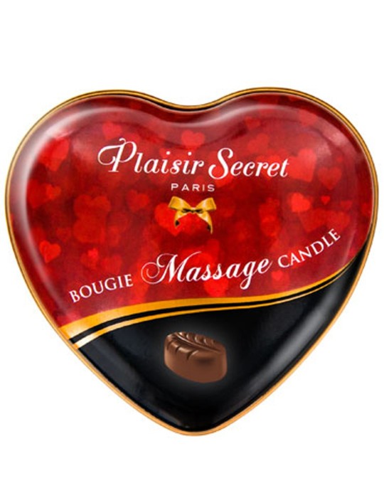 Mini bougie de massage au chocolat boîte coeur 35ml - CC826061