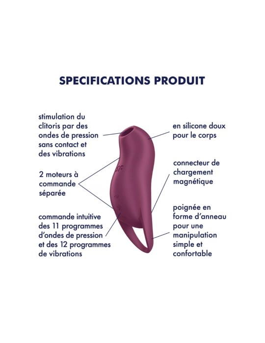 Stimulateur clitoridien couleur pourpre Pocket Pro 1 Satisfyer - CC597860SA