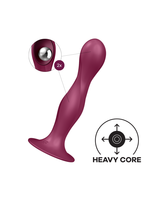 Gode ventouse silicone rouge Double Ball-R Satisfyer - CC597842