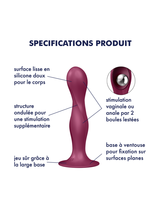 Gode ventouse silicone rouge Double Ball-R Satisfyer - CC597842