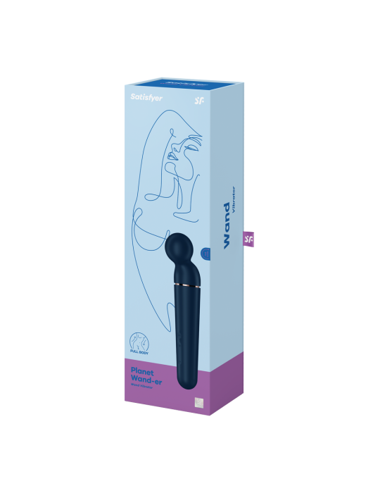 Vibromasseur wand bleu USB 60 vibrations Planet Wand-er Satisfyer - CC597845