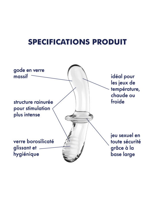 Gode en verre borosilicaté massif transparent Double Crystal Satisfyer - CC597829