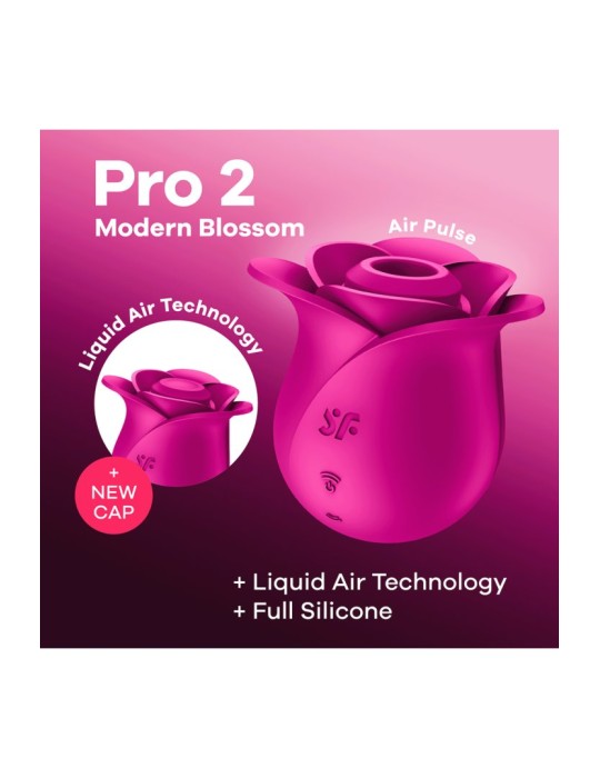 Stimulateur de clitoris rose par ondes de pression ou sans contact Pro 2 Modern Blossom Satisfyer - CC597841