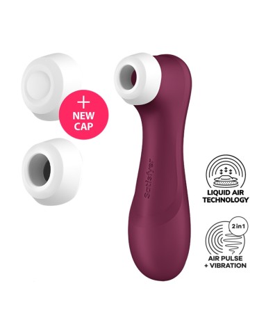 Stimulateur de clitoris 2 embouts avec techonologie Liquid Air Pro 2 Generation 3 rouge USB Satisfyer - CC597814