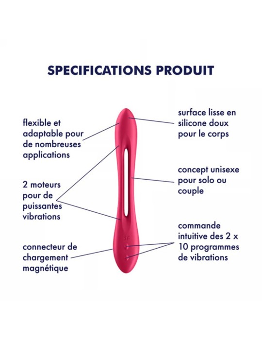 Sextoy flexible multifonction, vibromasseur, cockring, stimulateur de clitoris USB Elastic Joy Satisfyer - CC597800