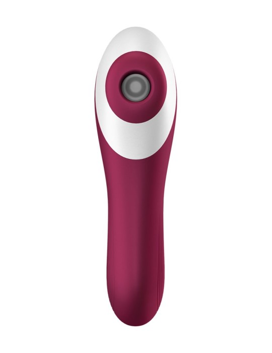 2 en 1 Vibromasseur et stimulateur de clitoris USB rouge Dual Crush Satisfyer - CC597786