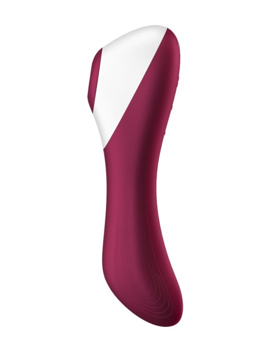 2 en 1 Vibromasseur et stimulateur de clitoris USB rouge Dual Crush Satisfyer - CC597786