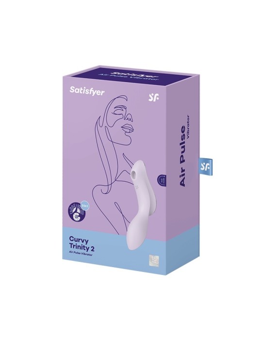 2 en 1 Vibromasseur et stimulateur de clitoris USB violet Curvy Trinity 2 Satisfyer - CC597788