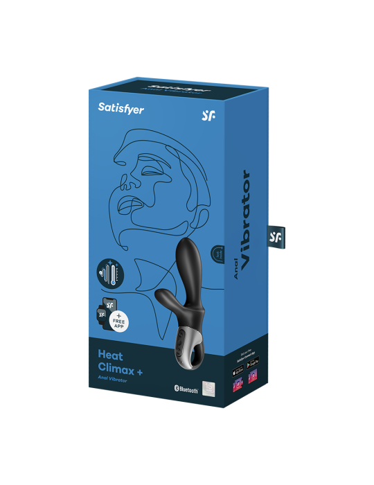 Vibromasseur rabbit noir USB, chauffant et connecté Heat Climax  Satisfyer - CC597791