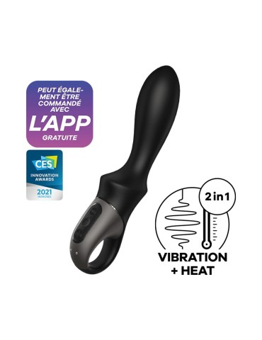 Vibromasseur noir USB, chauffant et connecté Heat Climax Satisfyer - CC597789