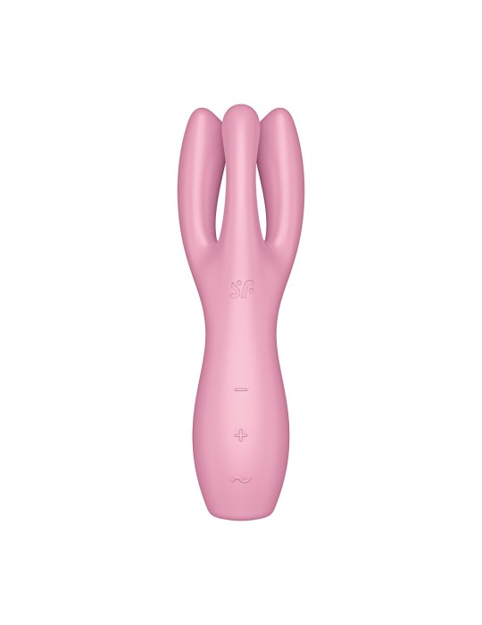 Vibromasseur point G avec stimulateur de clitoris USB rose Threesome 3 Satisfyer - CC597778