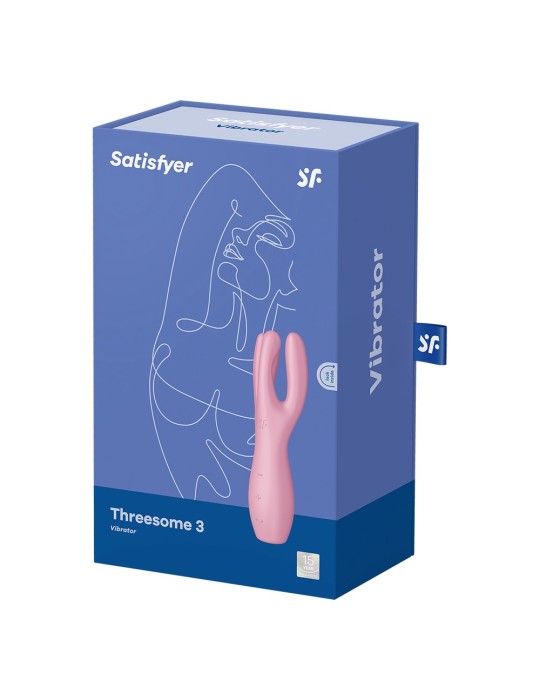 Vibromasseur point G avec stimulateur de clitoris USB rose Threesome 3 Satisfyer - CC597778