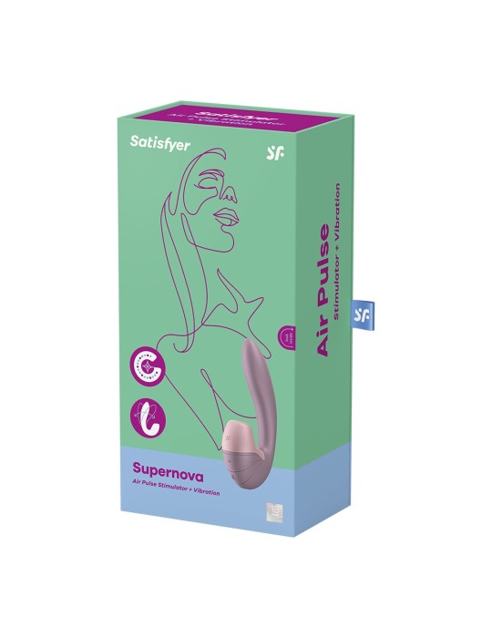 2 en 1 Vibromasseur point G avec stimulateur clitoris USB rose Supernova Satisfyer - CC597780