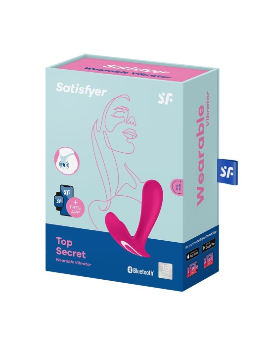 2 en 1 Vibromasseur et stimulateur clitoridien rose connecté Top Secret Satisfyer - CC597753