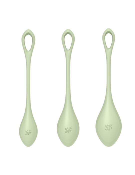 Set de 3 boules de geisha vert pastel Yoni Power 2 Satisfyer - CC597752