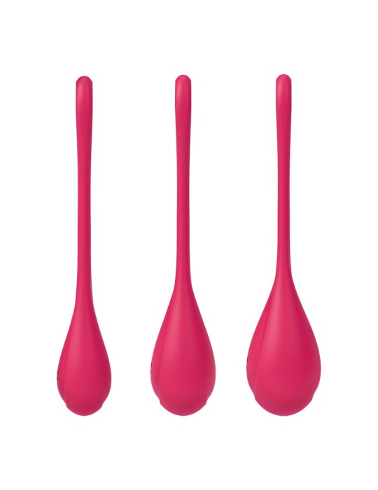 Set de 3 boules de geisha rouge Yoni Power 1 Satisfyer - CC597751