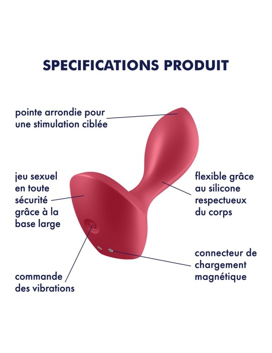 Plug anal vibrant rouge USB Backdoor Lover Satisfyer - CC597728