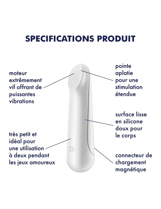 Vibromasseur blanc USB Ultra Power Bullet 3 Satisfyer - CC597735