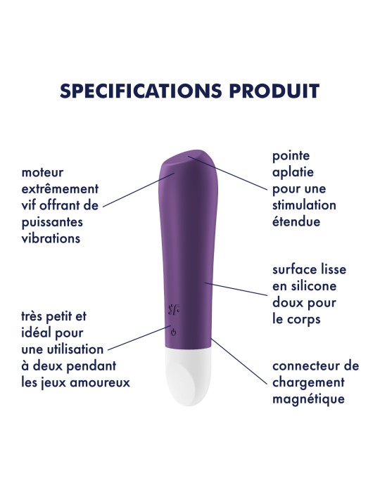 Vibromasseur violet USB Ultra Power Bullet 2 Satisfyer - CC597733