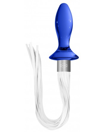 Plug en verre Tail Bleu 9 x 3.5cm