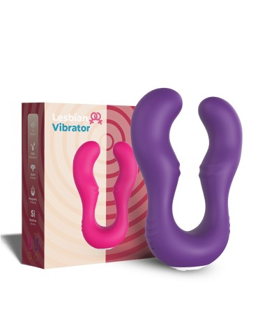 Vibromasseur Violet en forme de U double tête stimulateur point G - USK-V07PUR