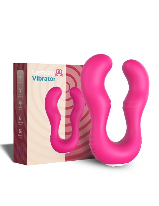 Vibromasseur Rose en forme de U double tête stimulateur point G - USK-V07PNK