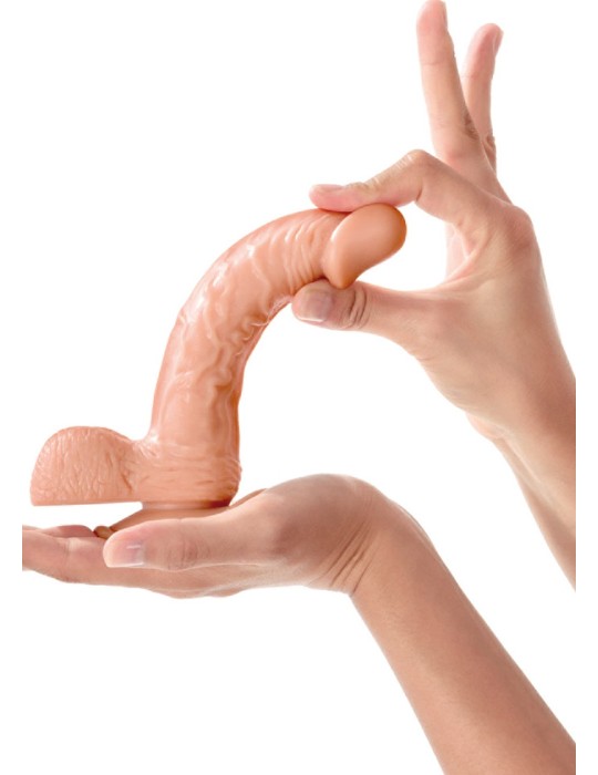 Gode réaliste veiné avec testicules et ventouse 18cm - CC5141131194