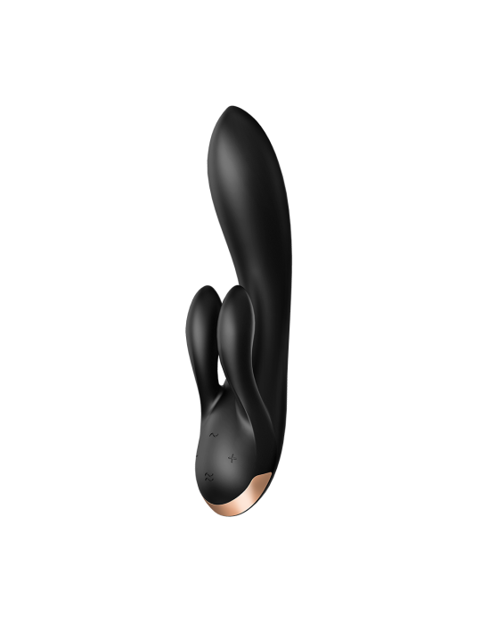 Vibromasseur rabbit noir double stimulation clitoris Double Flex Satisfyer - CC597809