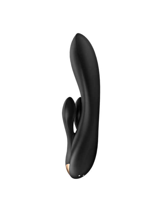 Vibromasseur rabbit noir double stimulation clitoris Double Flex Satisfyer - CC597809