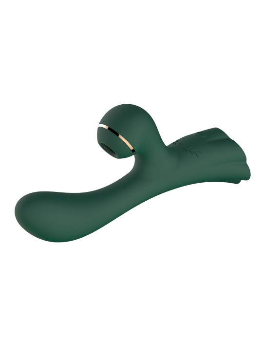 Vibromasseur double stimulation point G et clitoris par vibrations membrane vert USB - FAIRYGREEN