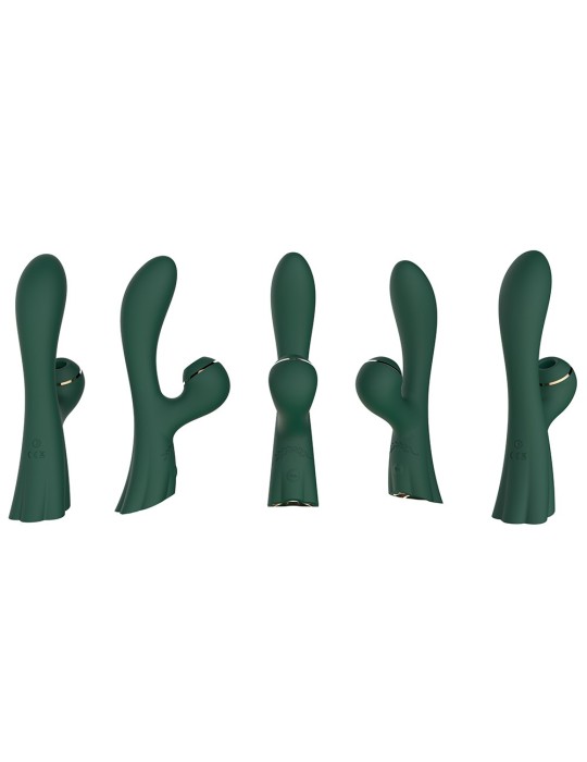 Vibromasseur double stimulation point G et clitoris par vibrations membrane vert USB - FAIRYGREEN