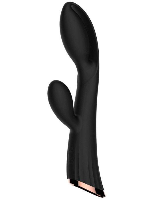 Vibromasseur noir avec stimulateur de clitoris LRIS USB - LRISBLACK