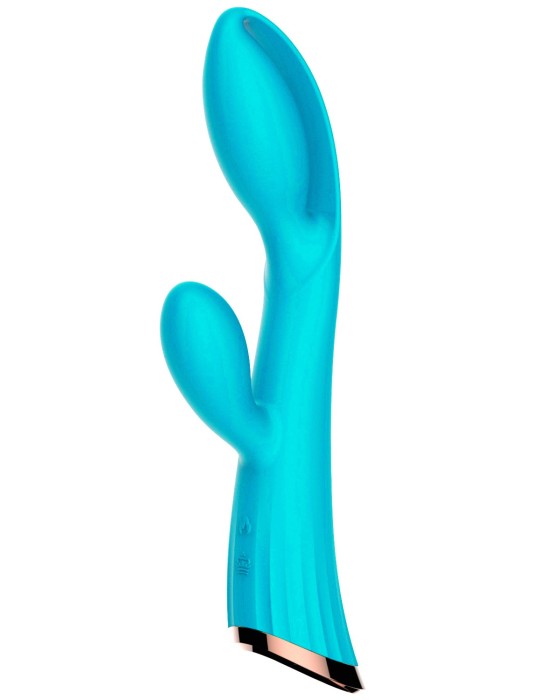 Vibromasseur bleu avec stimulateur de clitoris LRIS USB - LRISBLUE