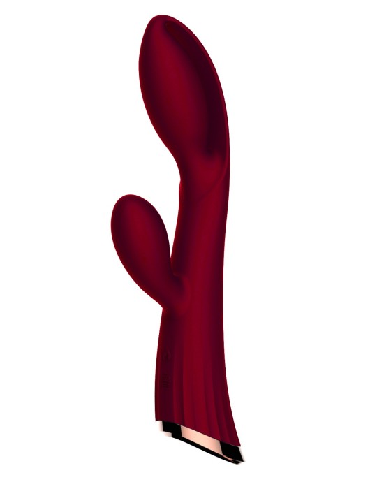 Vibromasseur rouge avec stimulateur de clitoris LRIS USB - LRISRED