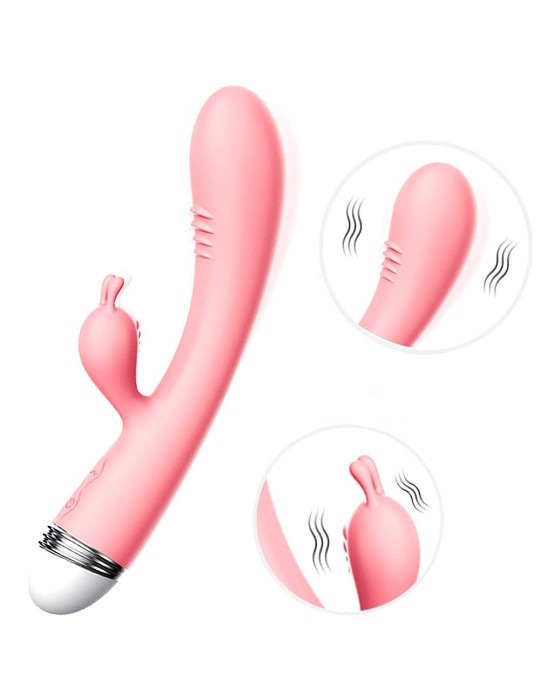 Vibromasseur Rabbit rose vintage 10 vitesse USB - TOZ-053BPNK