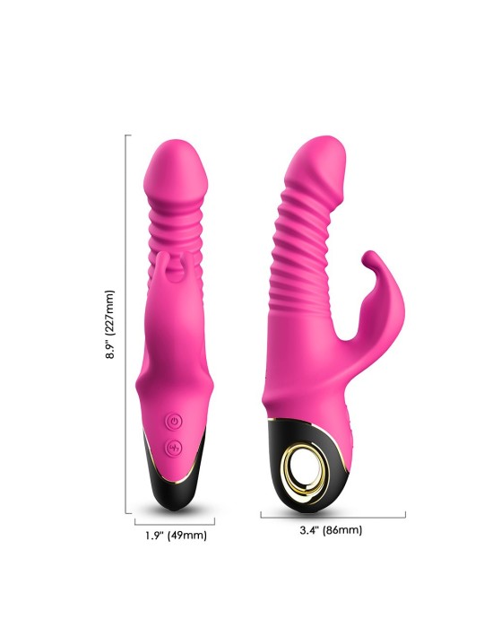 Vibromasseur rose Rabbit Va et Vient avec rotation - USK-V09PNK